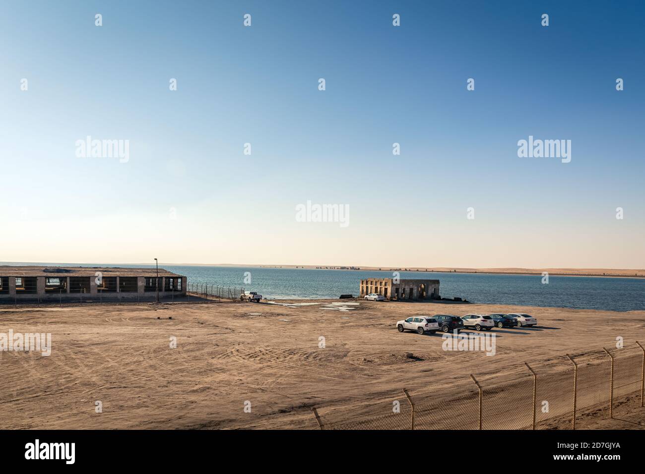 Bellas imágenes del histórico casco antiguo de puerto Al-Uqair en Arabia Saudita. Foto de stock