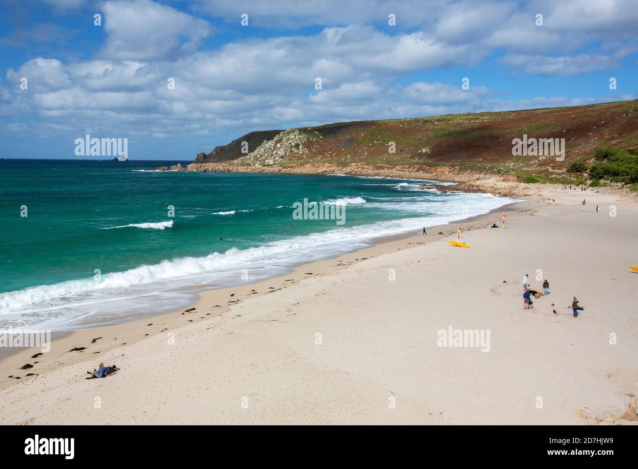 Whitesand Bay en Sennen, Cornwall, Reino Unido. Foto de stock