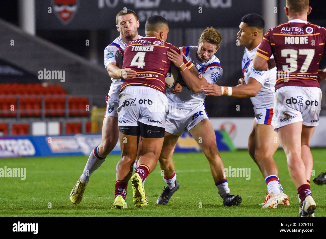 Jordan Turner de Huddersfield durante el partido Betfred Super League entre Huddersfield Giants V Wakefield Trinity en el Totally Wicked Stadium, St H. Foto de stock