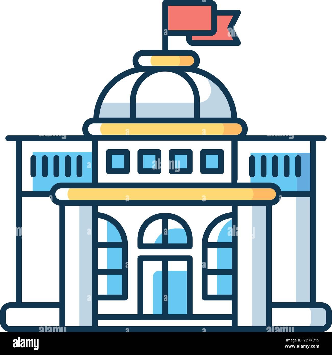 Icono de color RGB gubernamental Ilustración del Vector