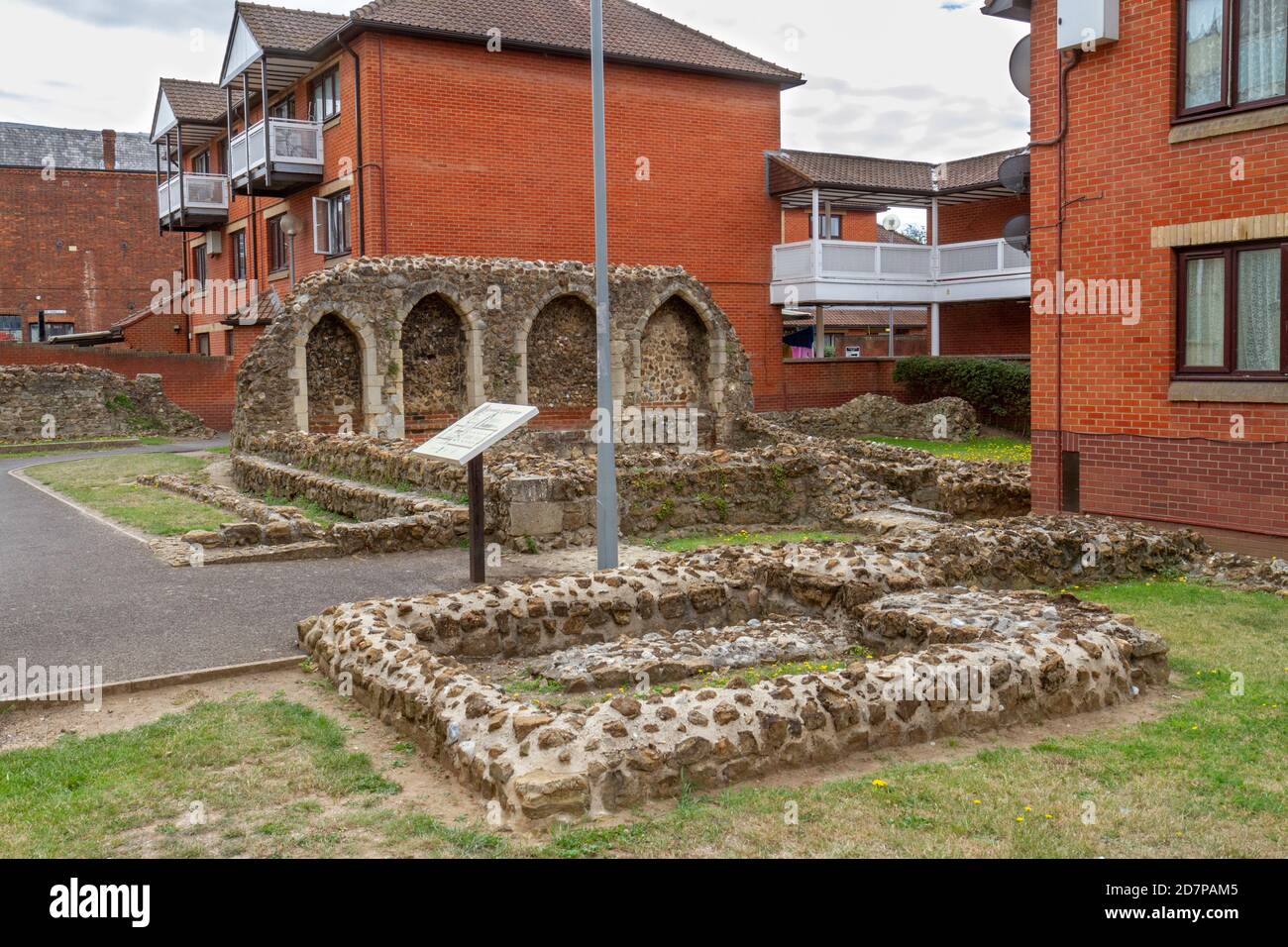 Los restos conservados de Ipswich Blackfriars, una casa religiosa medieval, Ipswich, Suffolk, Reino Unido. Foto de stock
