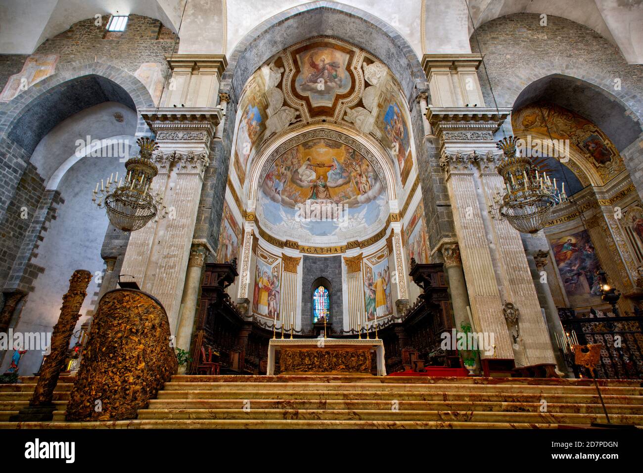 Catedral de Catania (Catedral Metropolitana de San Agatha). Catania, Sicilia, Italia Foto de stock