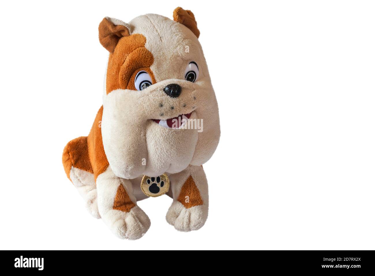 Posh Paws Cheery Smiling Bulldog británico suave peluche aislado sobre  fondo blanco Fotografía de stock - Alamy