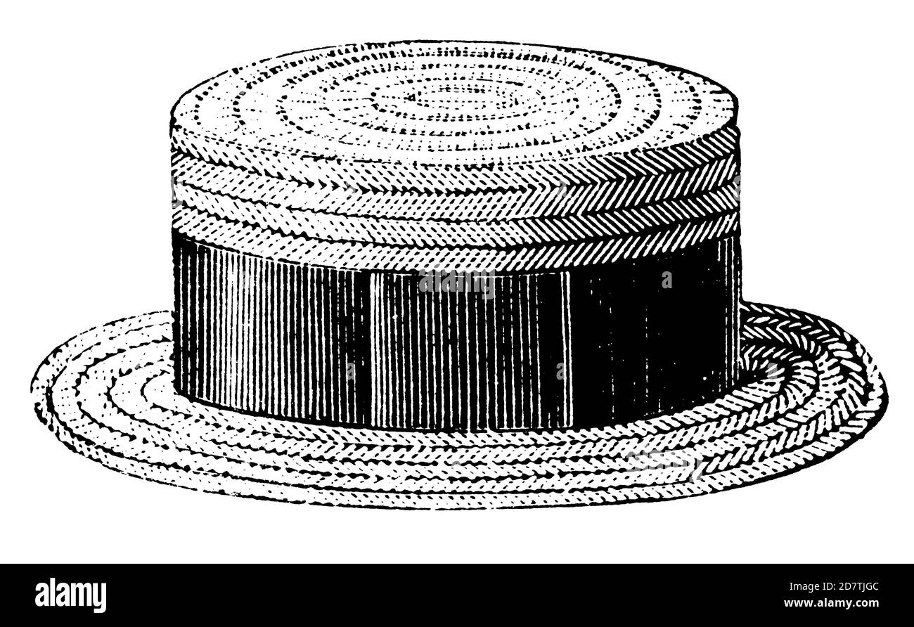 Ilustración vintage de un sombrero pastel de cerdo (aislado sobre blanco).  Publicado en Specimens des divers caracteres et vignettes typographiques de  la fonderie por Fotografía de stock - Alamy