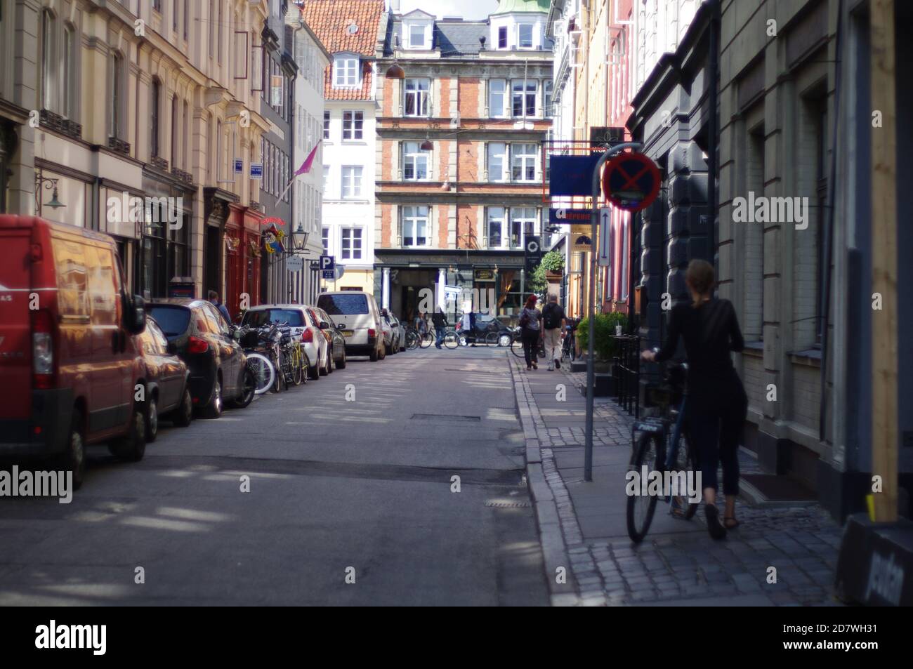 Escena callejera, Copenhague, Dinamarca, Kobenhavn, Danmark Foto de stock