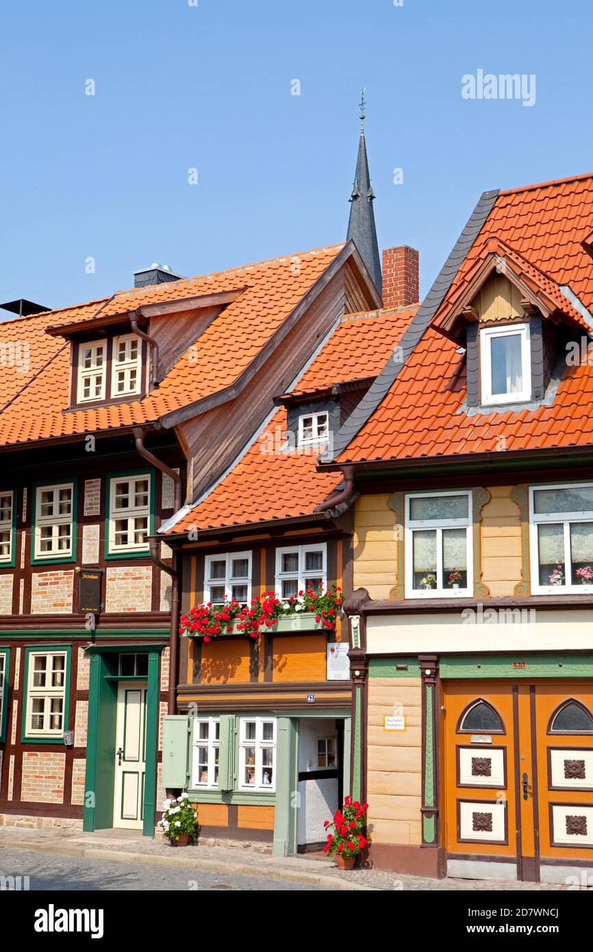 Deutschland, Sachsen-Anhalt, Harz. Stadt Wernigerode, Das kleine Haus en der Altstadt. Foto de stock