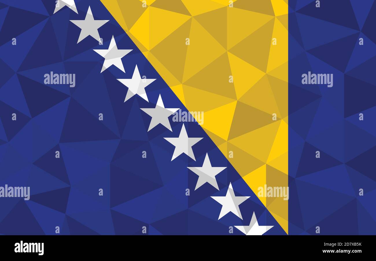 Bosnia y Herzegovina ilustración del vector de la bandera. Gráfico triangular de bandera bosniaca. La bandera de Bosnia y Herzegovina es un símbolo de independencia. Ilustración del Vector