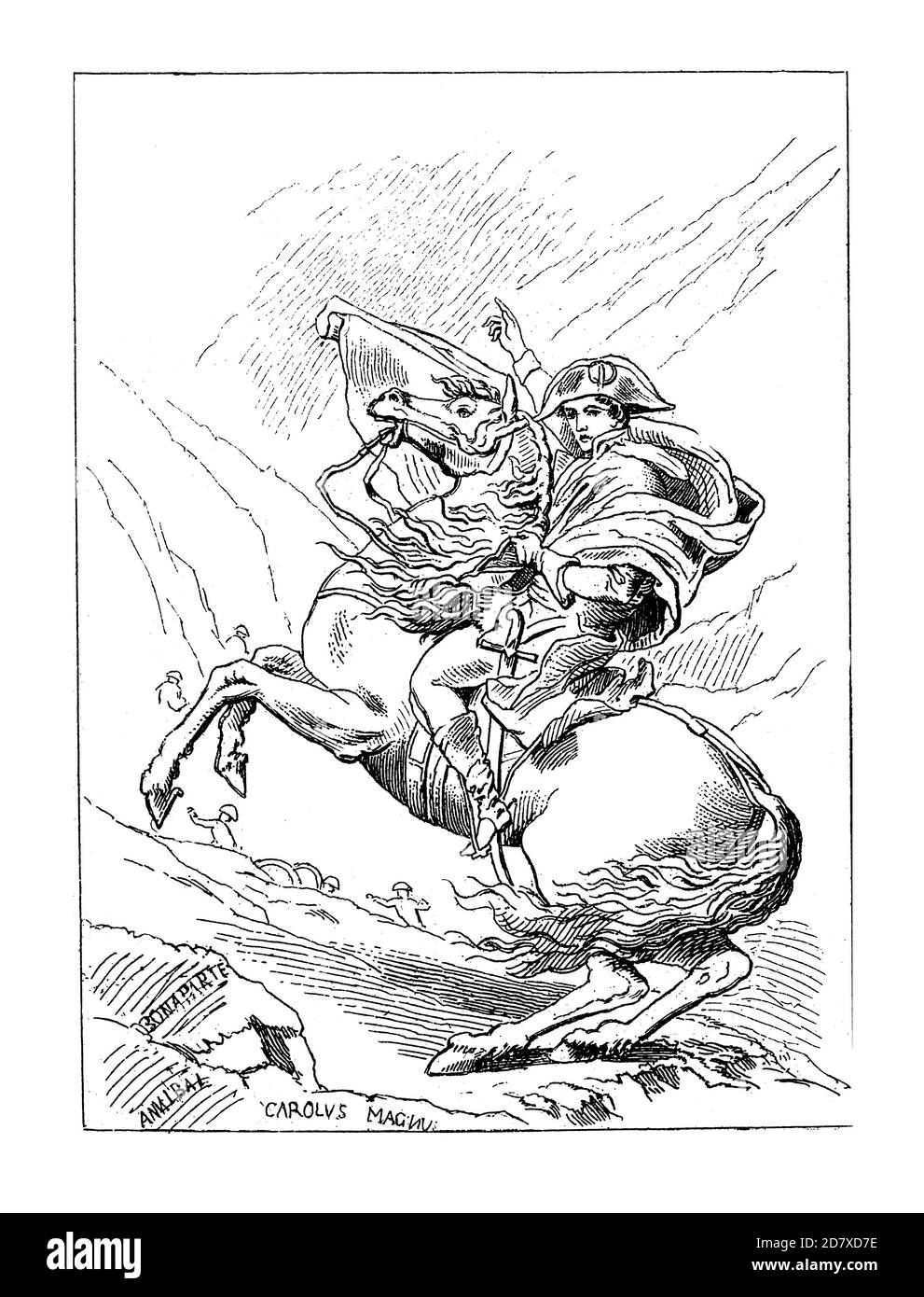 Napoleón cruzando los alpes Imágenes de stock en blanco y negro - Alamy