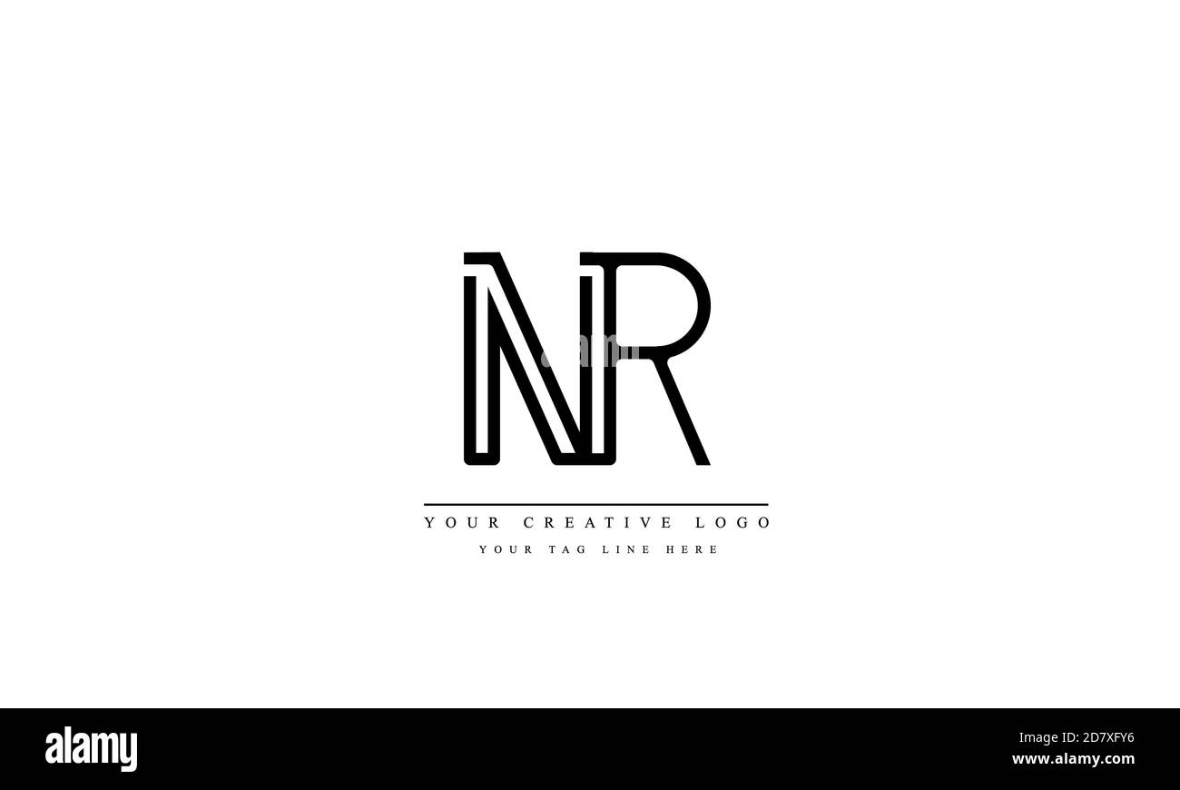 NR RN resumen vector logo monograma plantilla Foto de stock