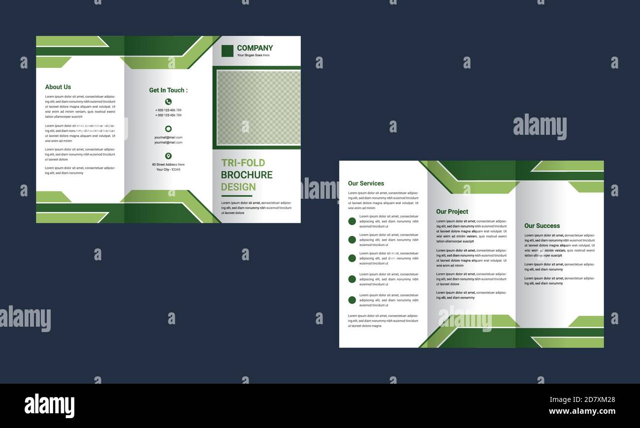 Business Tri Fold Brochure Design Template Vector Illustration. Ilustración del Vector