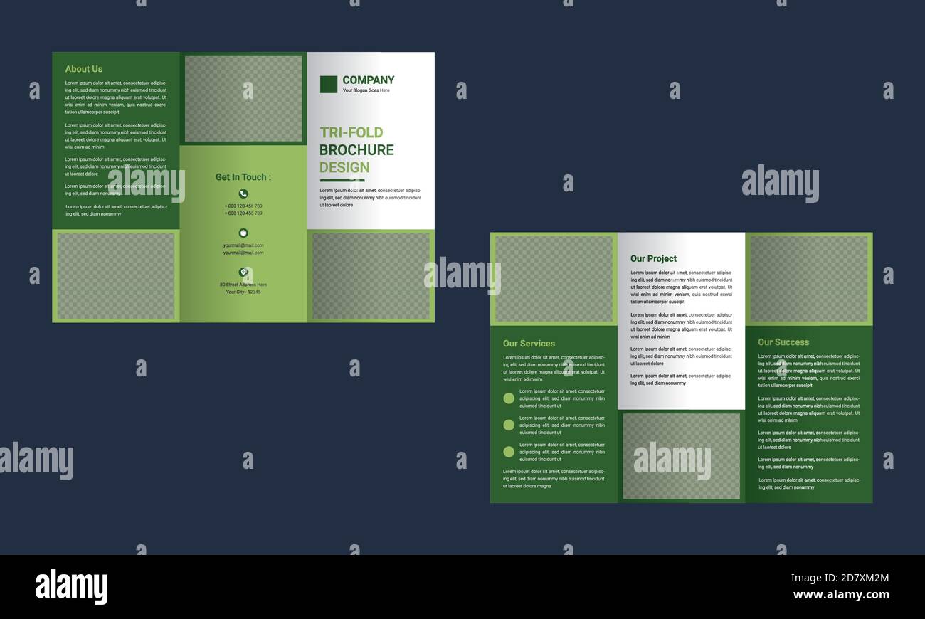 Business Tri Fold Brochure Design Template Vector Illustration. Ilustración del Vector