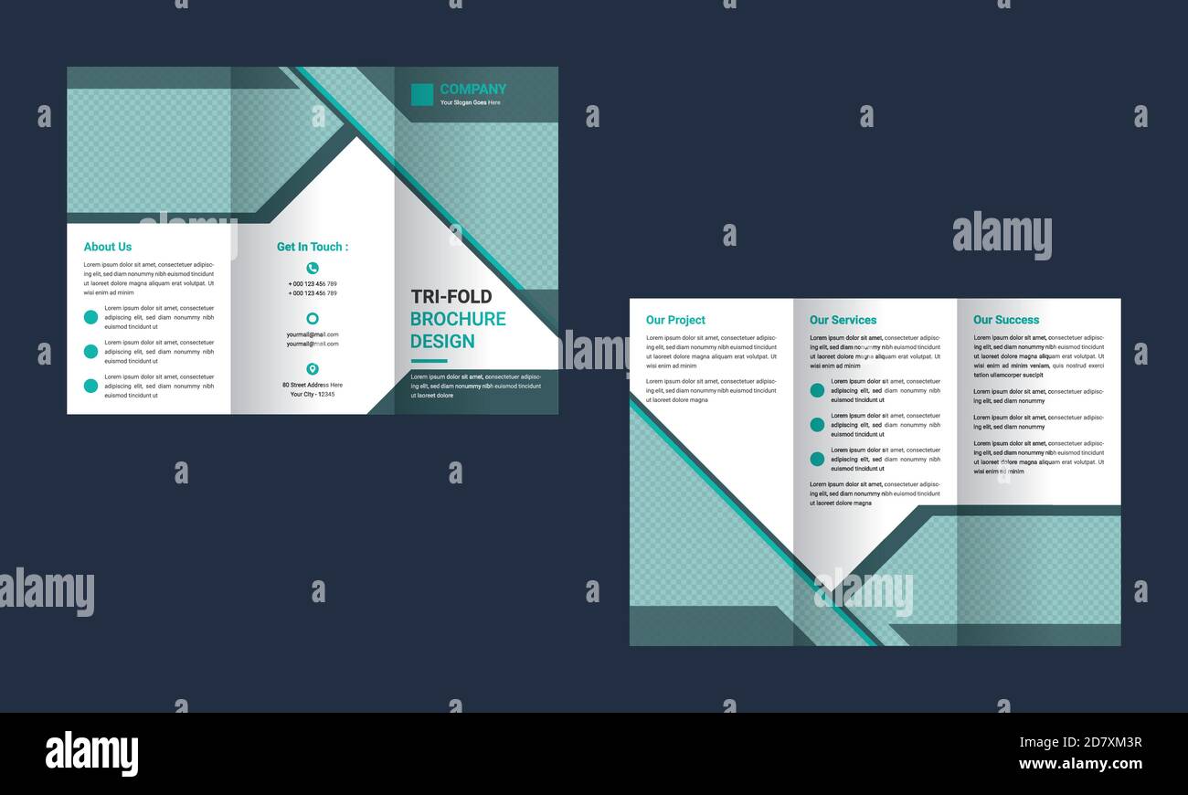 Business Tri Fold Brochure Design Template Vector Illustration. Ilustración del Vector