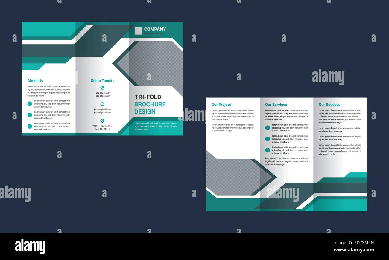 Business Tri Fold Brochure Design Template Vector Illustration. Ilustración del Vector