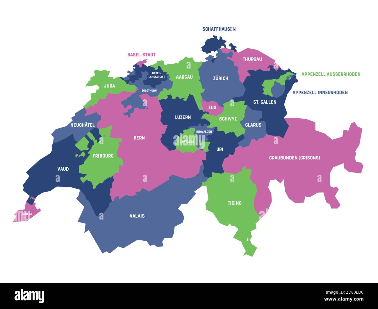 mapa politico de suiza
