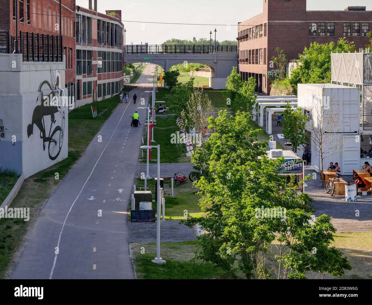 Dequindre Cut carril bici en Detroit Foto de stock