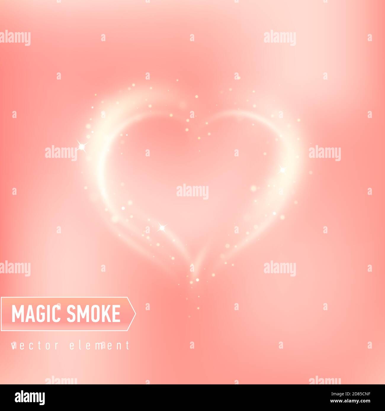 Corazón de humo mágico. Ilustración sobre fondo rosa para el diseño para el día de San Valentín u otro. Vector Ilustración del Vector