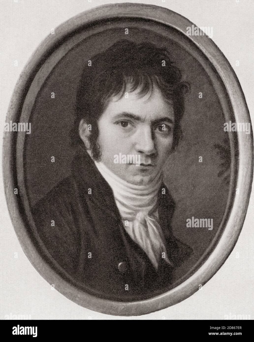 Ludwig van Beethoven, de 1770 a 1827 años, visto aquí a los 33 años. Compositor y pianista alemán. De Ludwig van Beethoven, 1770 - 1827, Sein Leben en Bildern (su vida en imágenes) Foto de stock