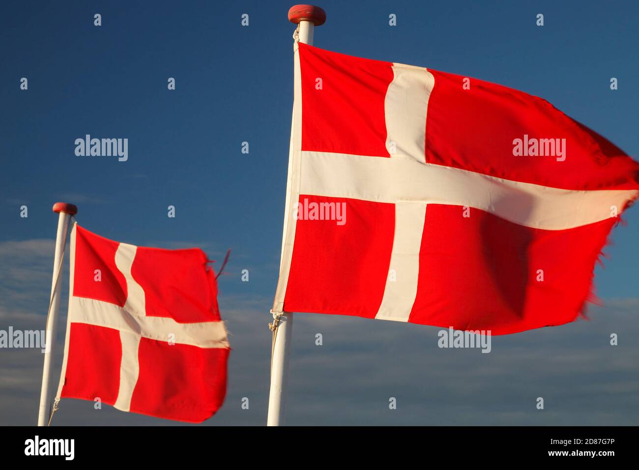Banderas de Dinamarca Foto de stock