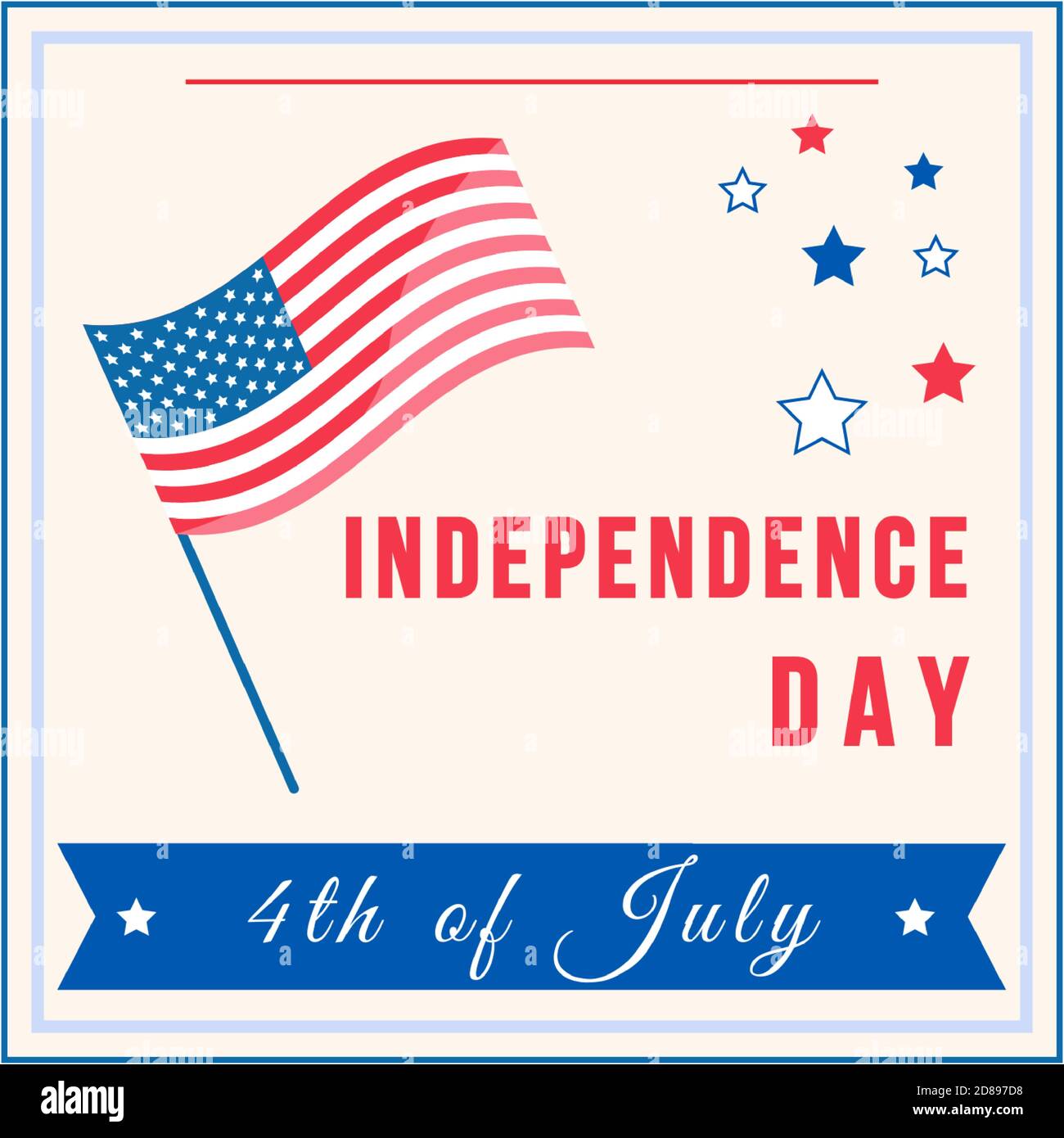 Insignia vectorial de color plano del día de la Independencia de Estados Unidos Ilustración del Vector