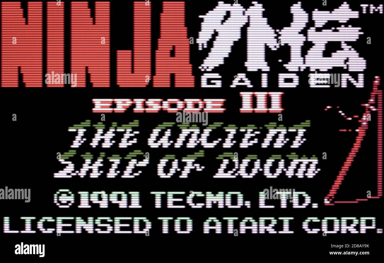 Ninja Gaiden episodio III - Atari Lynx Videogame - Editorial usar solo Foto de stock