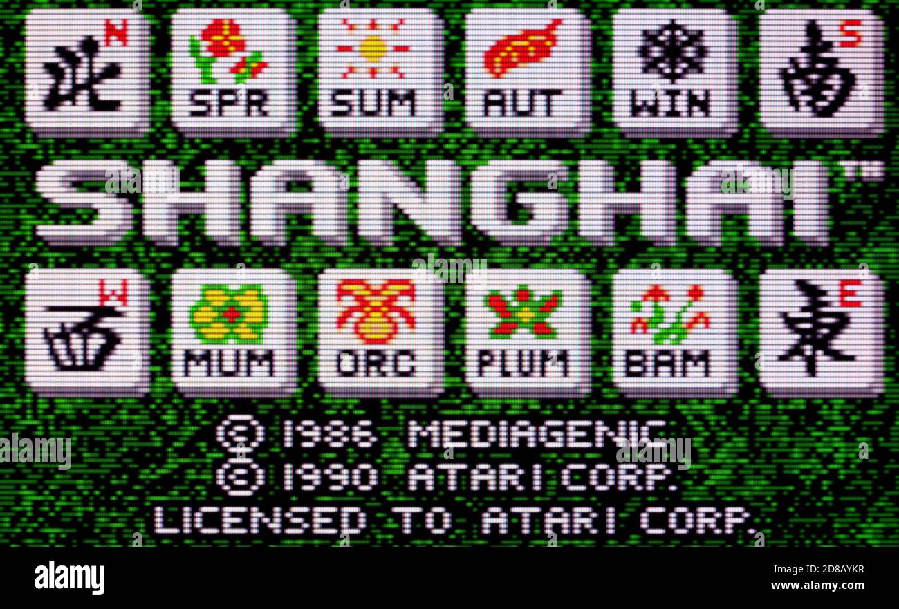Shanghai - Atari Lynx Videogame - sólo para uso editorial Foto de stock