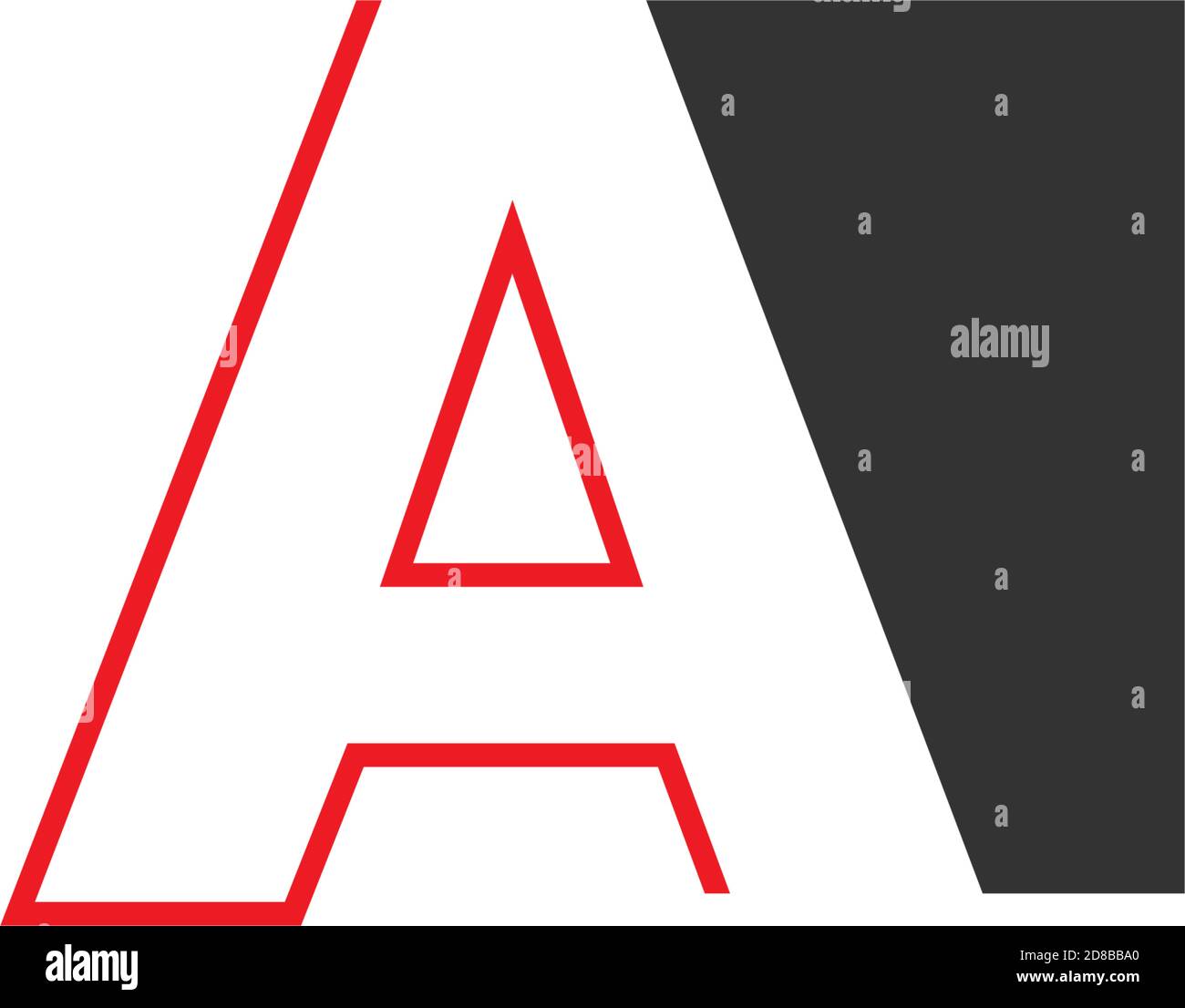Letra A en concepto de diseño cuadrado Imagen Vector de stock - Alamy