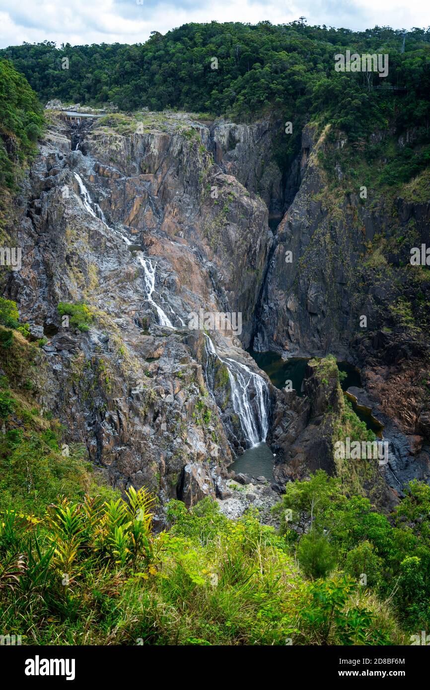 Barron River Falls durante la temporada seca, Atherton Tablelands, North Queensland Australia Foto de stock