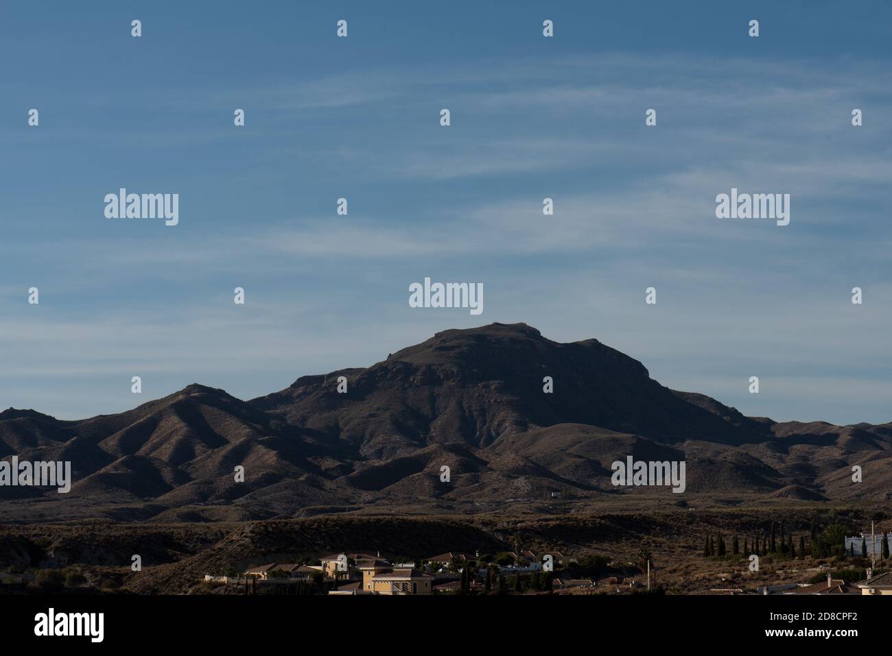 Vista desde Casa Cana, 9 Calle Italia, Zurgena, Provincia de Almería, Andalucía, España. Foto de stock