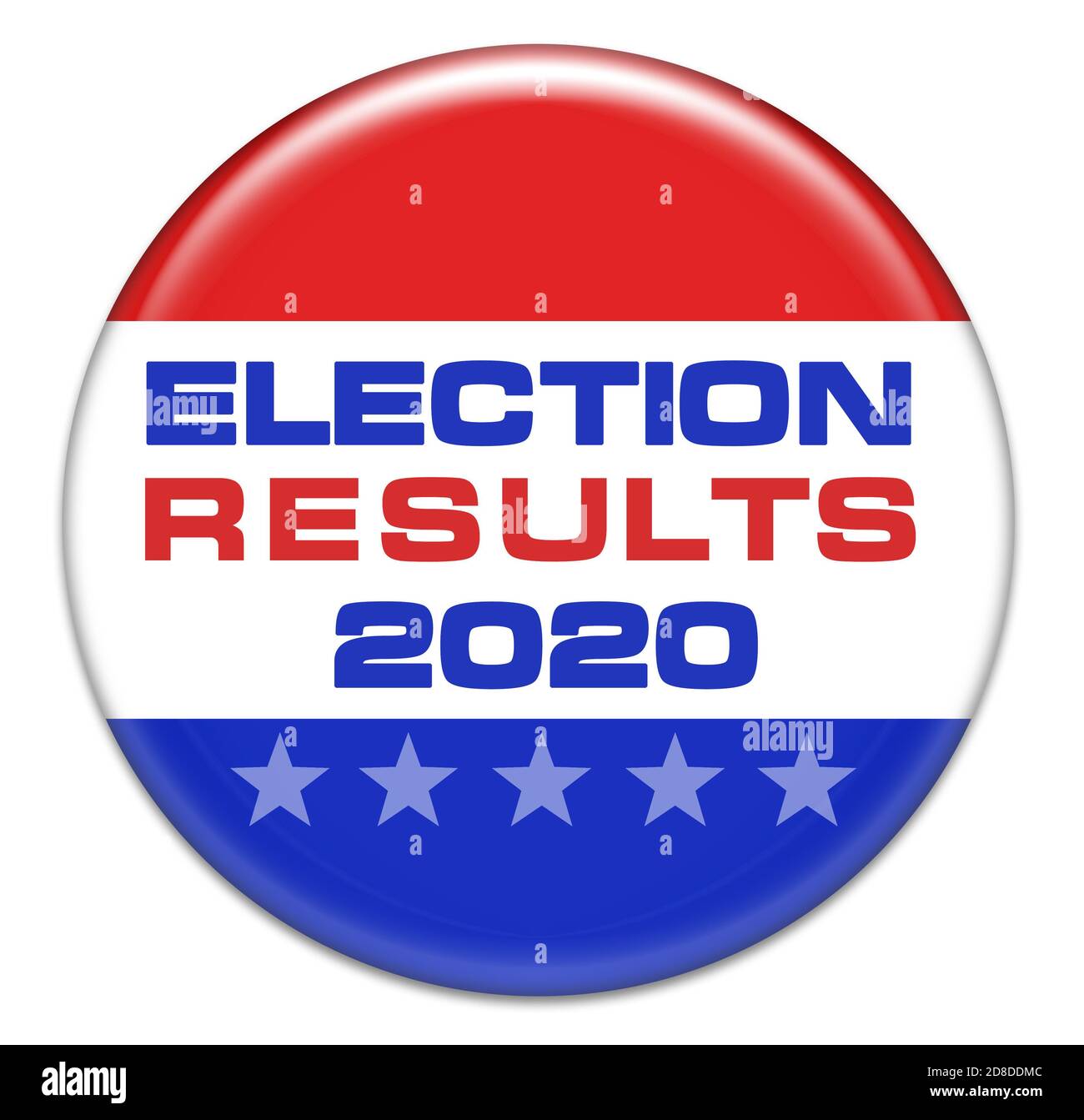 Resultados de la elección 2020 - botón de identificación Foto de stock