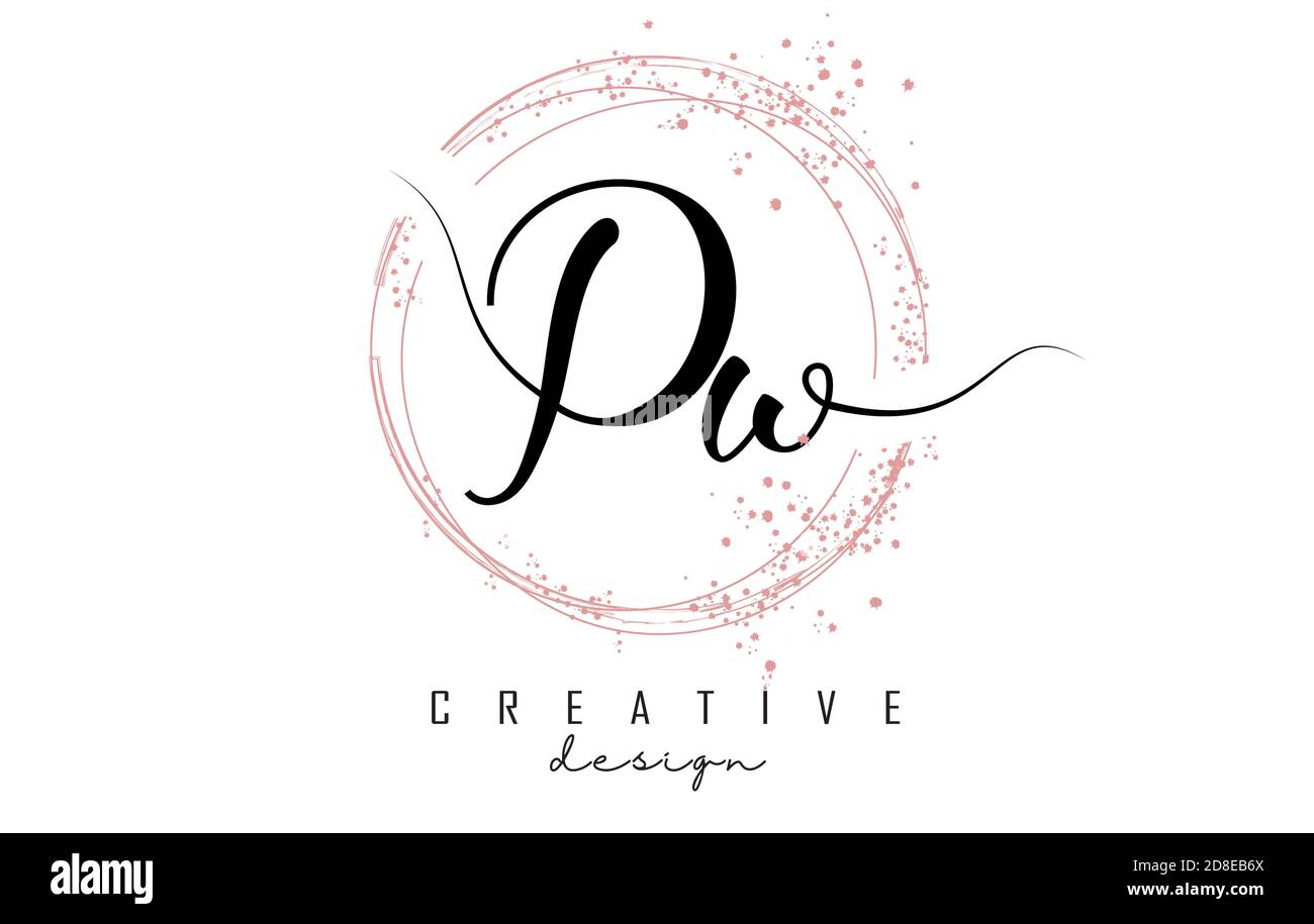 Manuscrito Pw P W Letra Logo Con Circulos Brillantes Con Purpurina Rosa Ilustracion Vectorial Decorativa Con Letras P Y P Imagen Vector De Stock Alamy