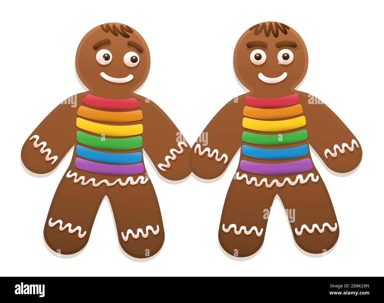 Los hombres gays de pan de jengibre aman a la pareja. Dulces y lindas