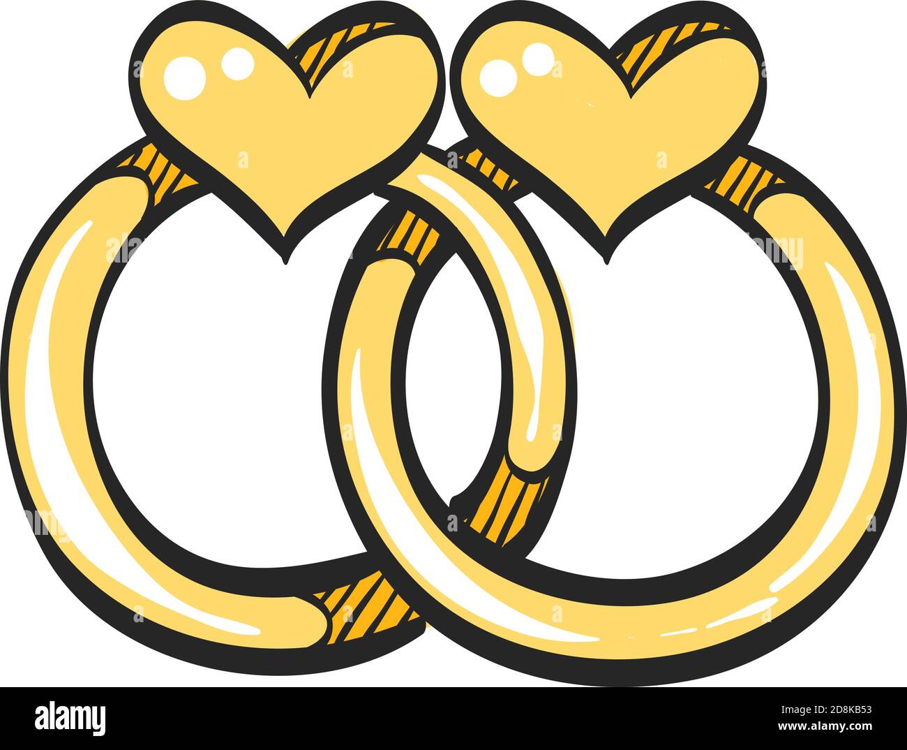 Icono de anillo de boda en el dibujo de color Imagen Vector de stock - Alamy