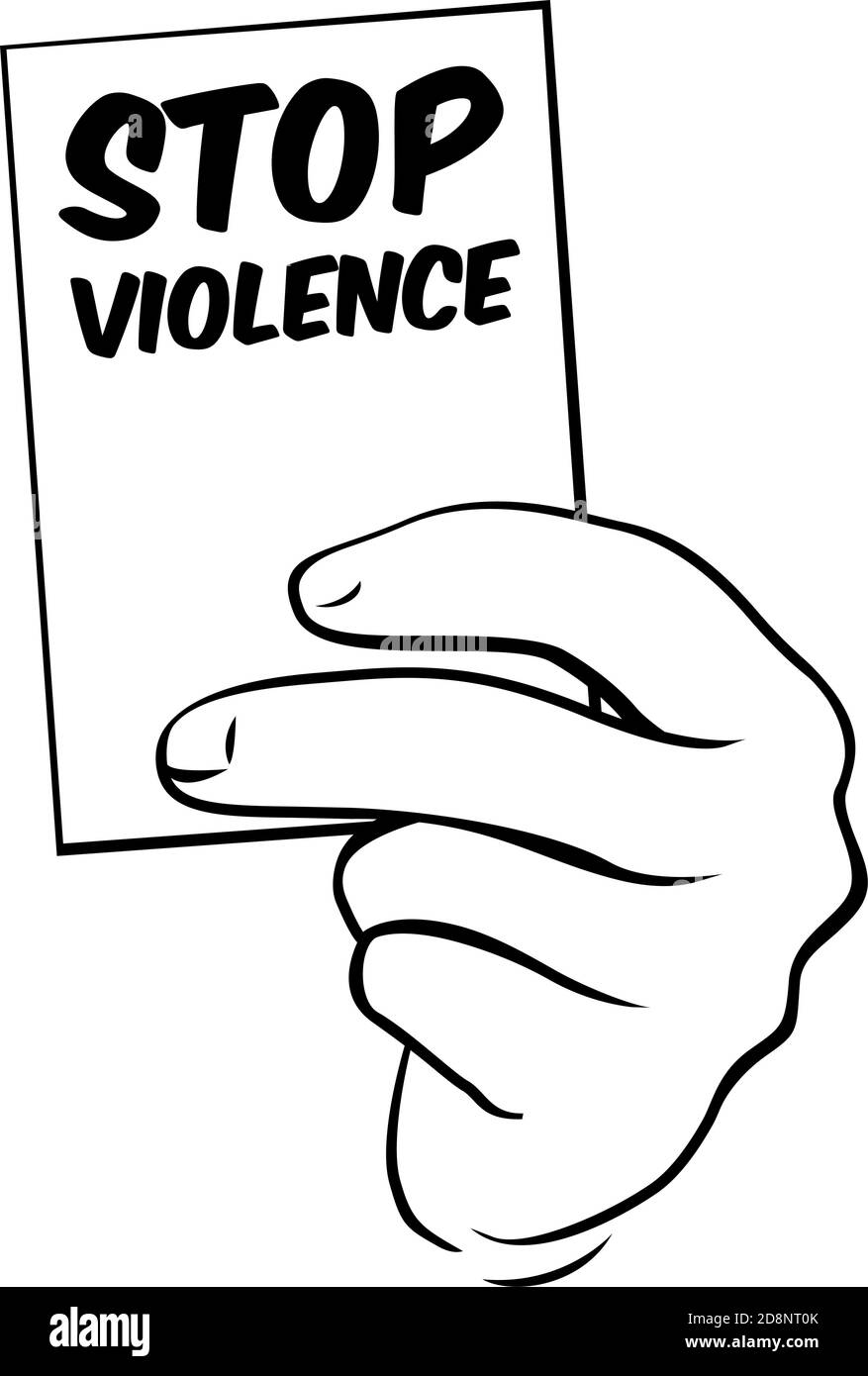 Mano con tarjeta roja y detener la violencia. Ilustración vectorial e icono Imagen Vector de stock - Alamy Mano con tarjeta roja y detener la violencia. Ilustración vectorial e icono Imagen Vector de stock - Alamy