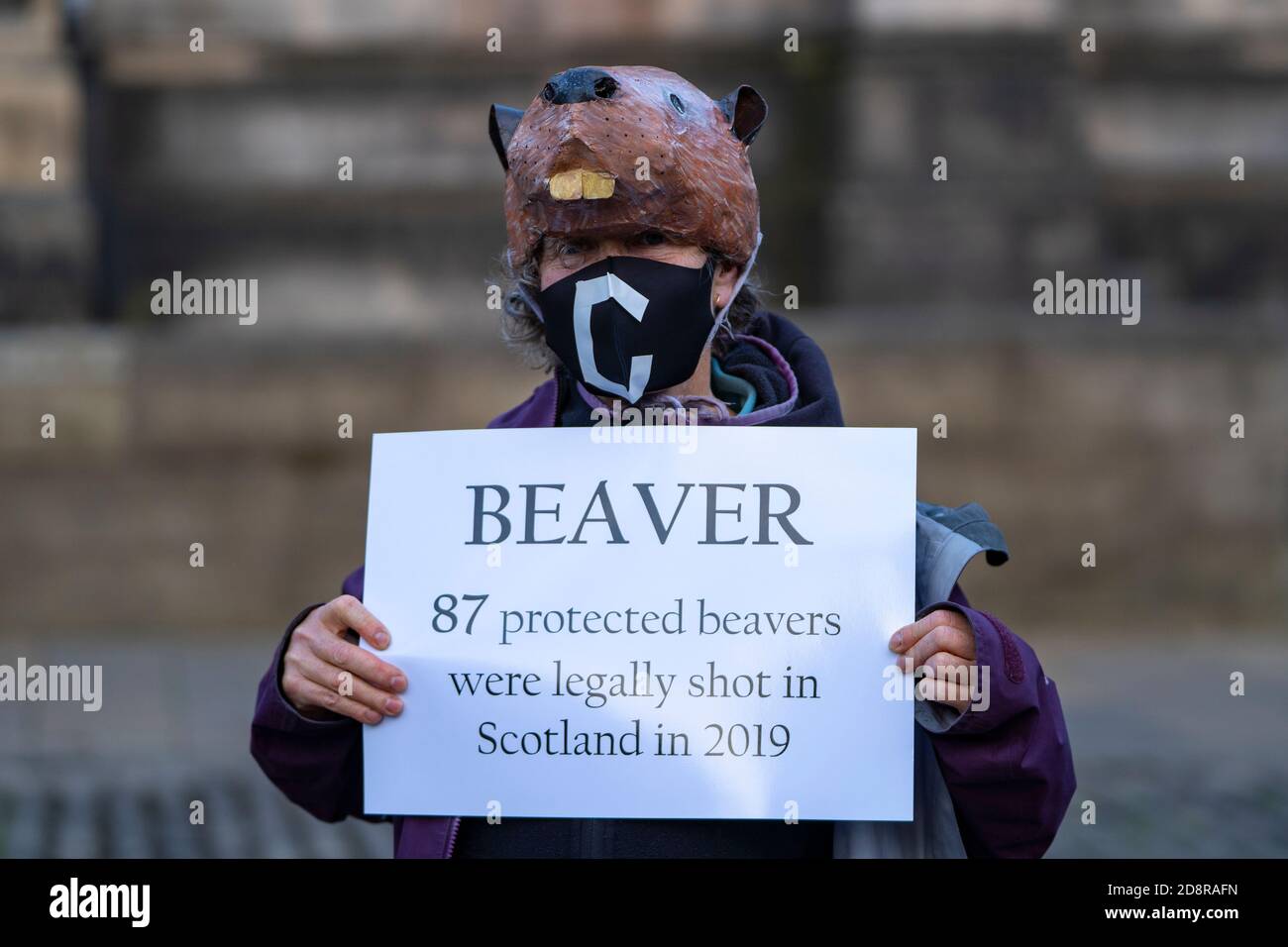 Extinción la manifestación de Rebelión destaca la disminución de especies silvestres en Edimburgo, Escocia, Reino Unido Foto de stock
