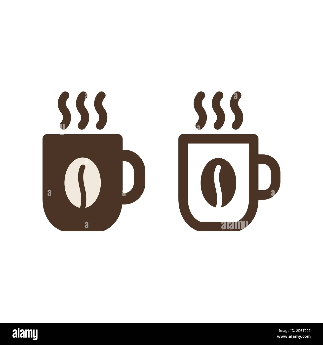 Icono de vector de taza de café. Taza caliente con símbolo de vapor. Ilustración del Vector