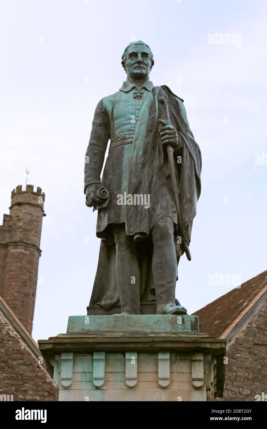 Arthur Wellesley (primer duque de Wellington) Monumento, baluarte, Brecon, Brecknockshire, Powys, Gales, Gran Bretaña, Reino Unido, Reino Unido, Europa Foto de stock