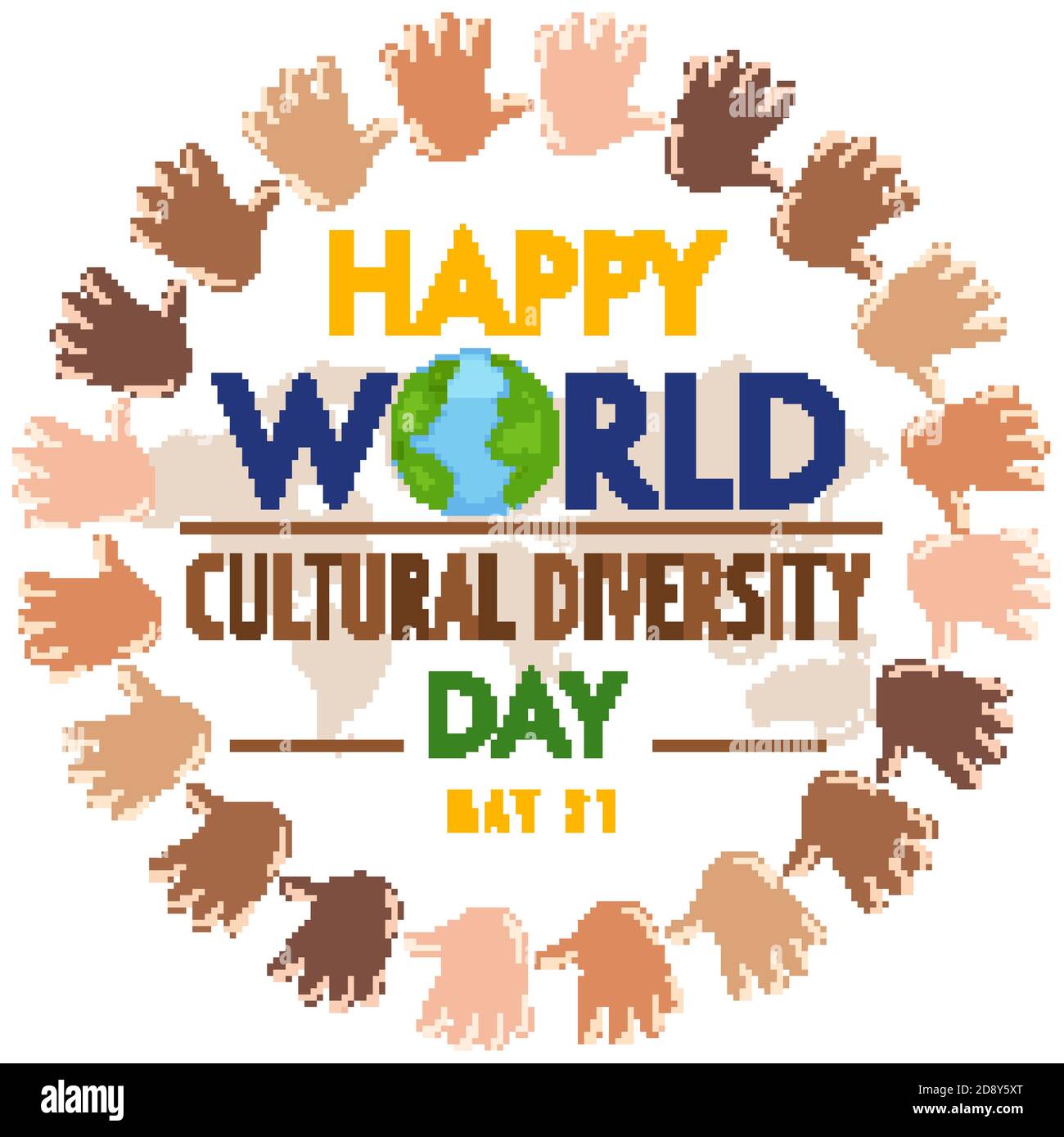 Feliz día Mundial de la Diversidad Cultural logotipo o banner con