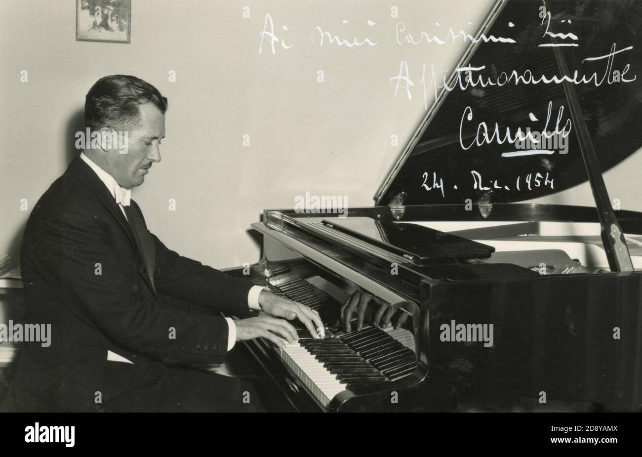 Compositor y pianista italiano Camillo Togni, Italia 1954 Foto de stock