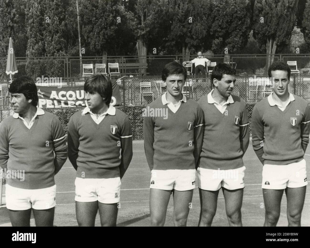 Tenistas italianos en el Coppa Valerio 1982 Foto de stock