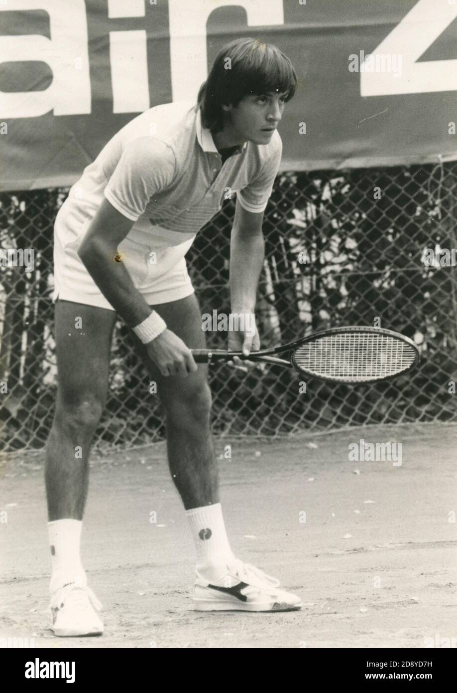El tenista italiano Claudio Panatta, 1982 Foto de stock