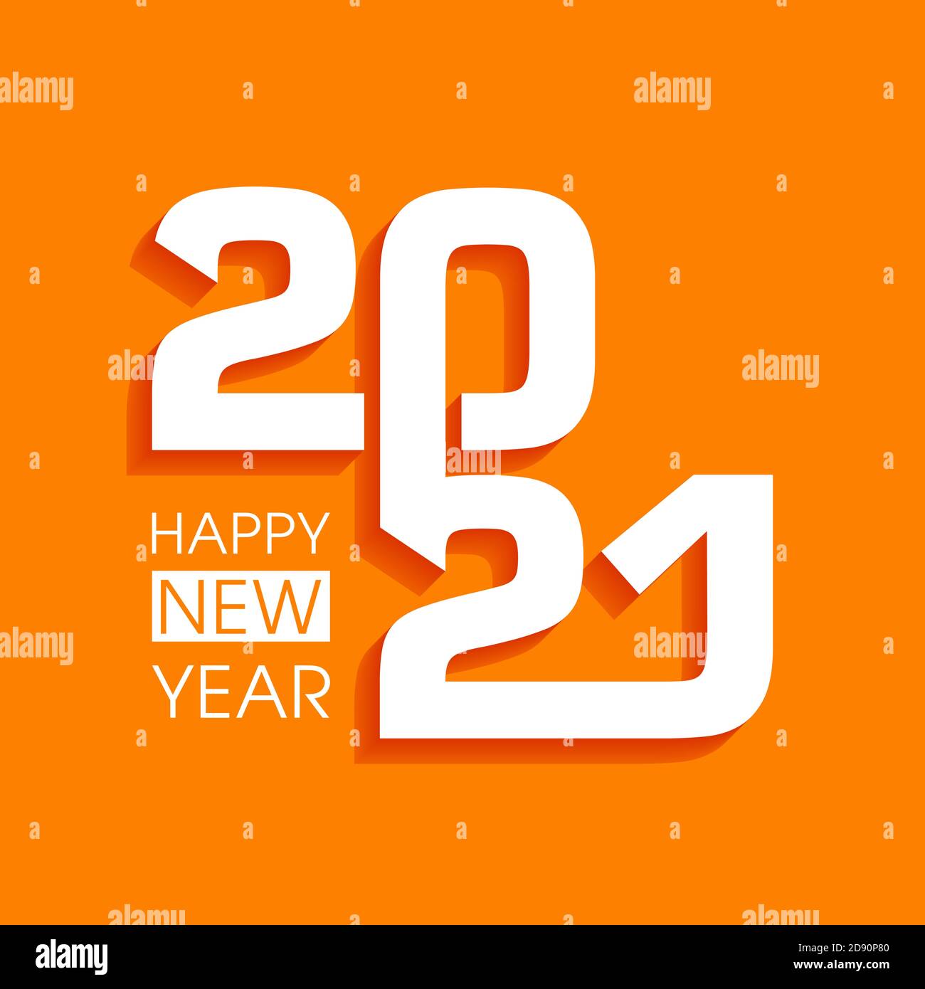 Feliz año nuevo 2021 Text Design vector. Ilustración del Vector