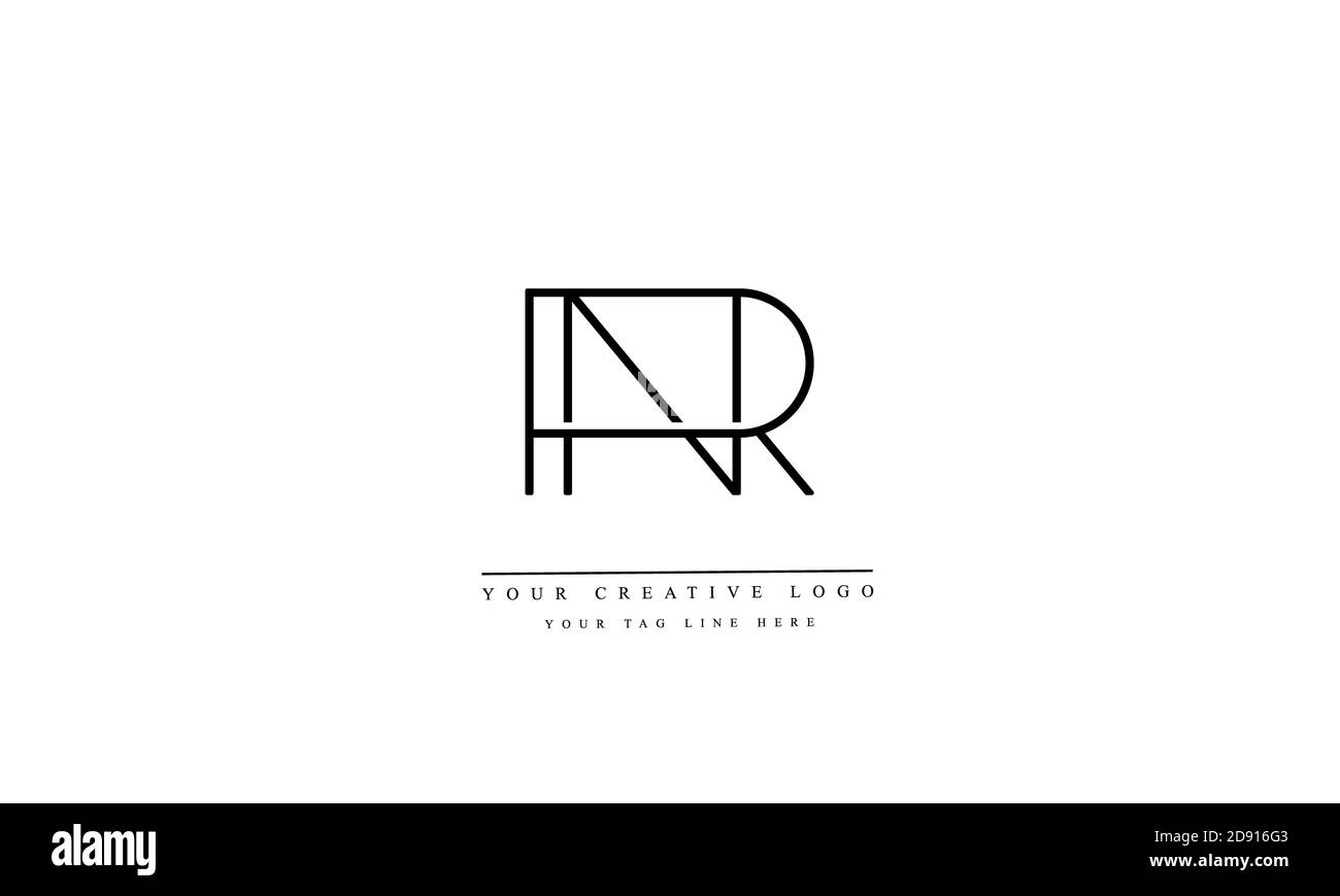 RN NR resumen vector logo monograma plantilla Foto de stock