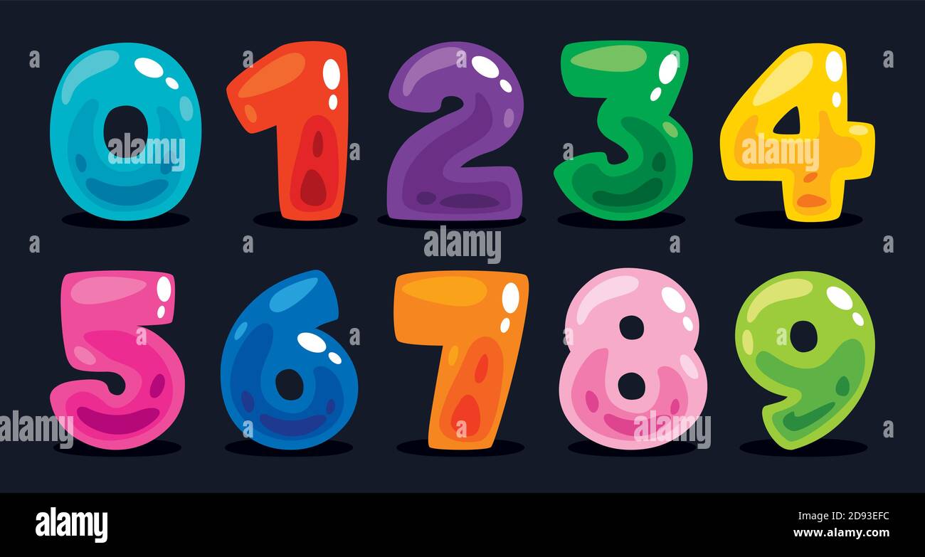 Concepto de números de dibujos animados multicolor Imagen Vector de stock - Alamy Concepto de números de dibujos animados multicolor Imagen Vector de stock - Alamy