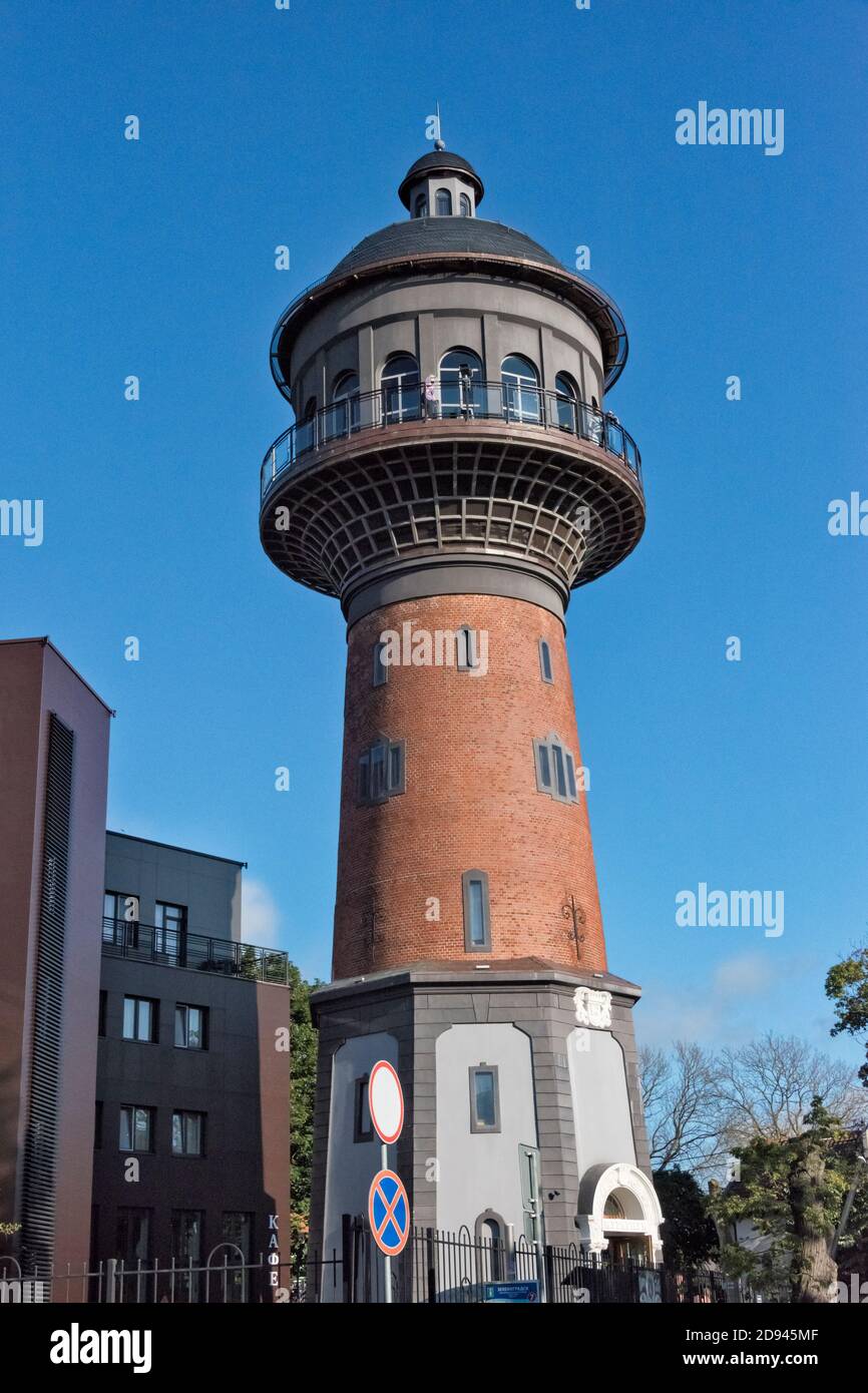 Water Tower, Selenogradsk (nombre alemán Crantz), Kaliningrado Oblast, Rusia Foto de stock