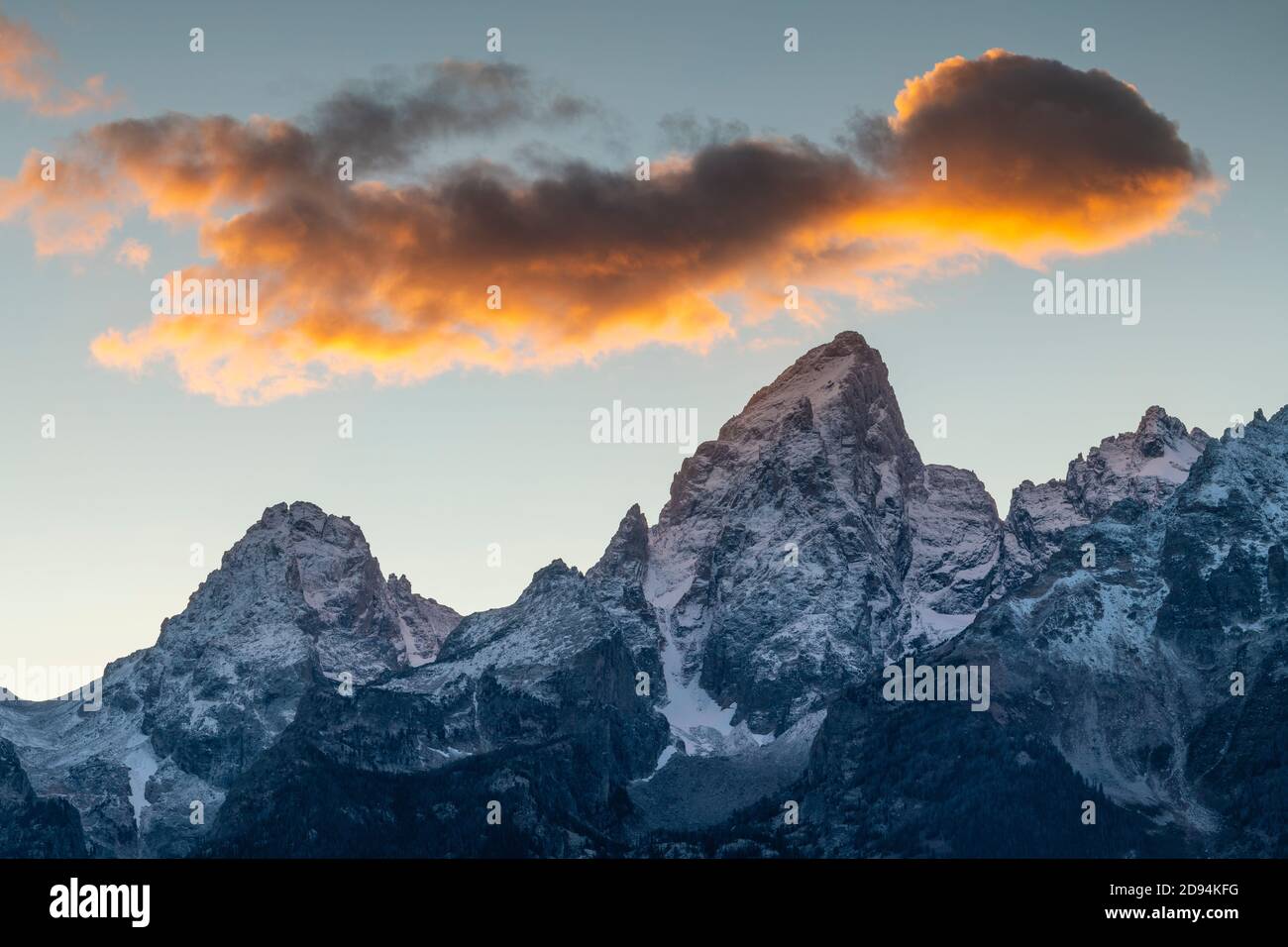 Sunset, Grand Teton National Park, Autumn, WY, EE.UU., por Dominique Braud/Dembinsky Photo Assoc Foto de stock