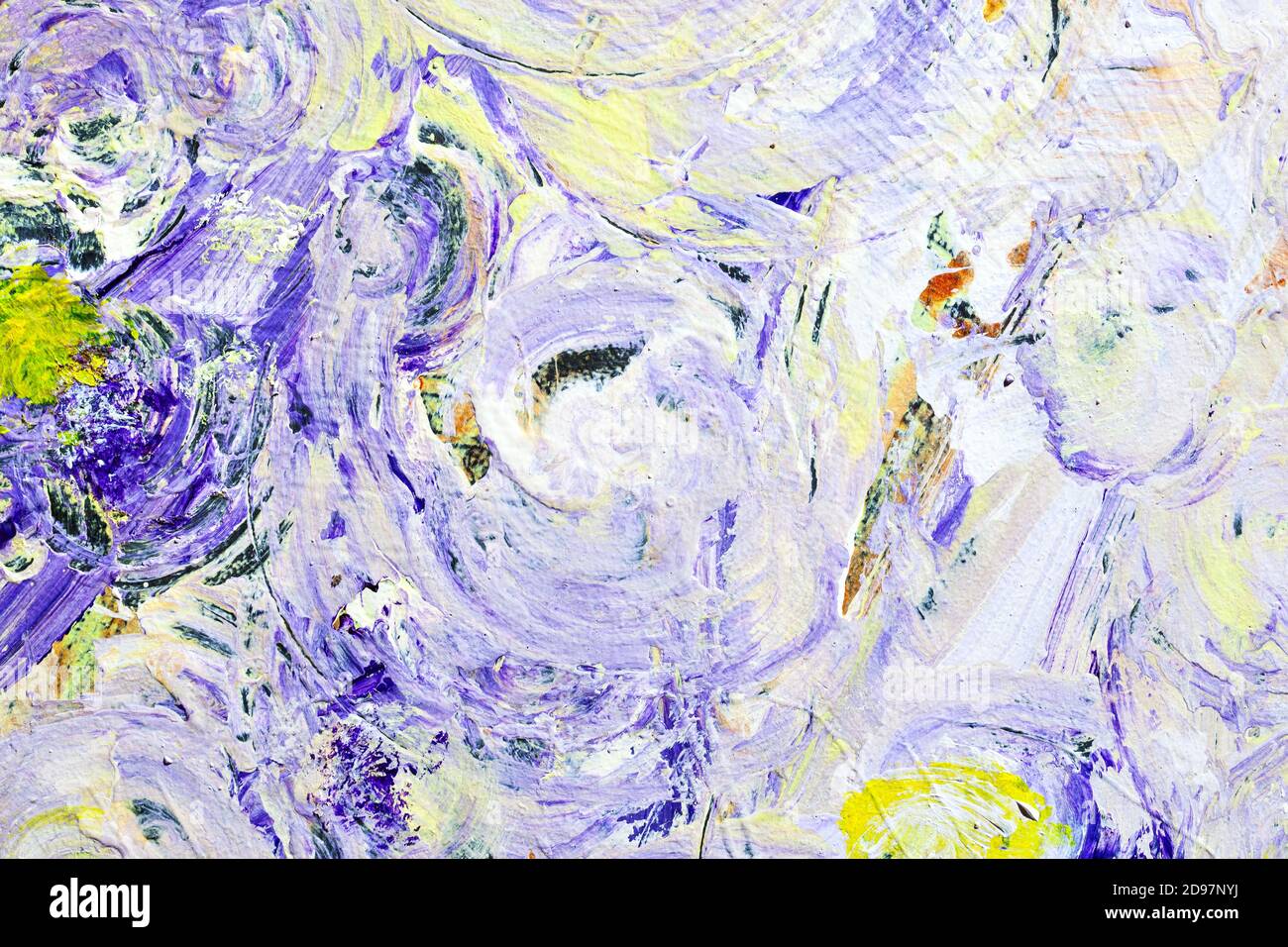 Fondo abstracto y expresivo con coloridas manchas de pintura Foto de stock