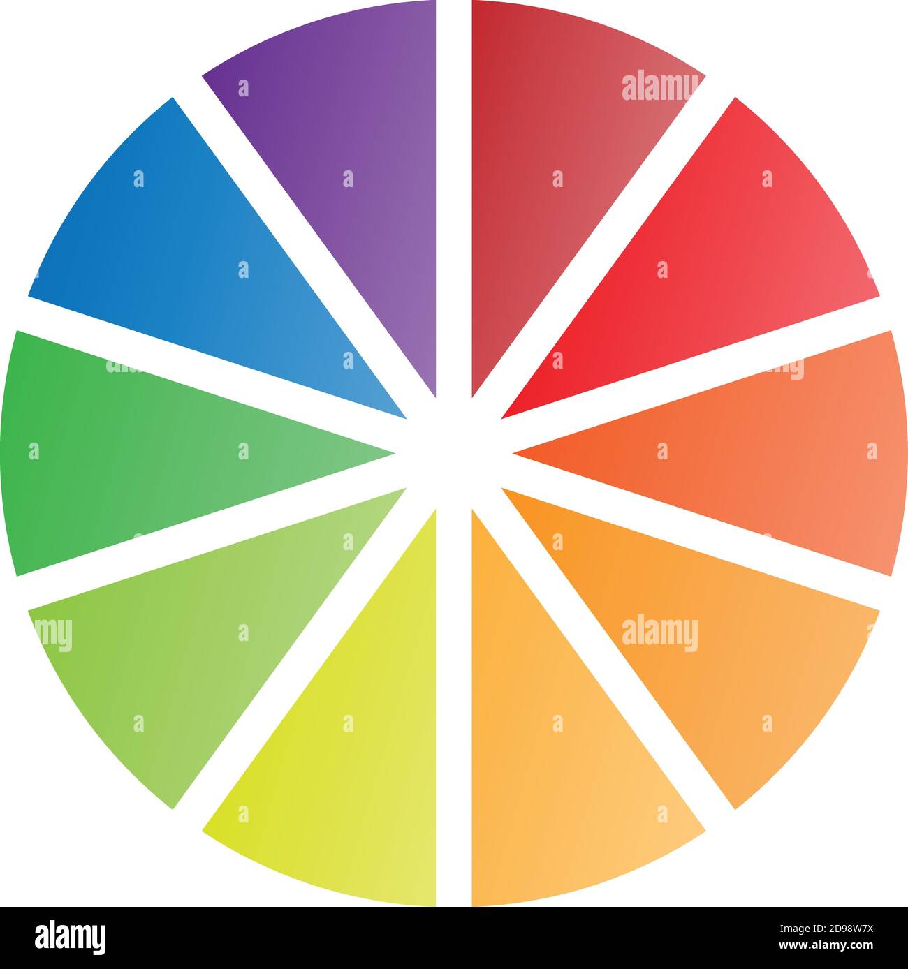 Gráfico circular de 10 piezas a todo color para facilitar la edición. Ilustración del Vector