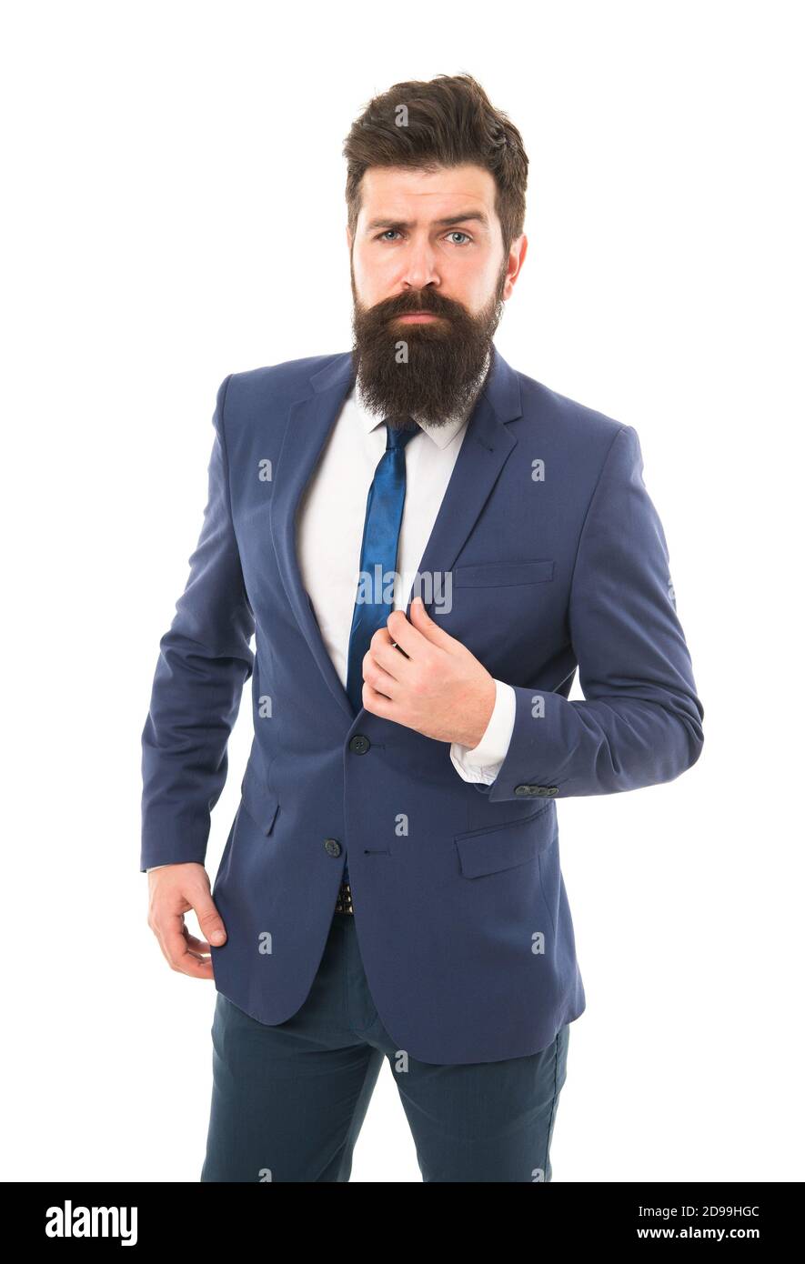 agente de seguros. hipster con barba tiene su propio negocio. vida de  oficina. éxito de negocios moderno. empresario con barba o agente de  seguros en traje formal. jefe brutal hombre sobre blanco.