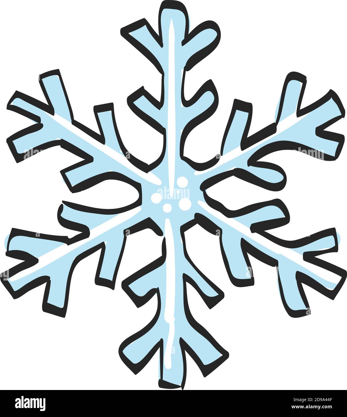 Icono de copo de nieve en el dibujo en color. Naturaleza copos de nieve  invierno diciembre Imagen Vector de stock - Alamy