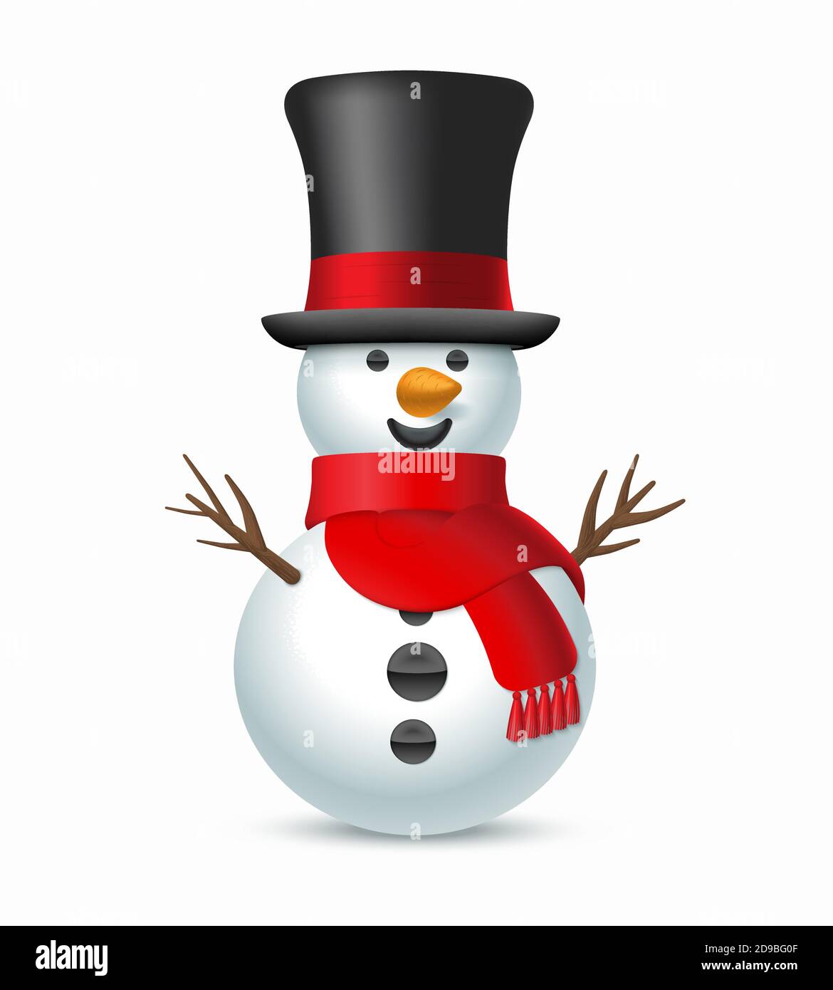 Muñeco de nieve de Navidad con gorro y bufanda Imagen Vector de stock -  Alamy